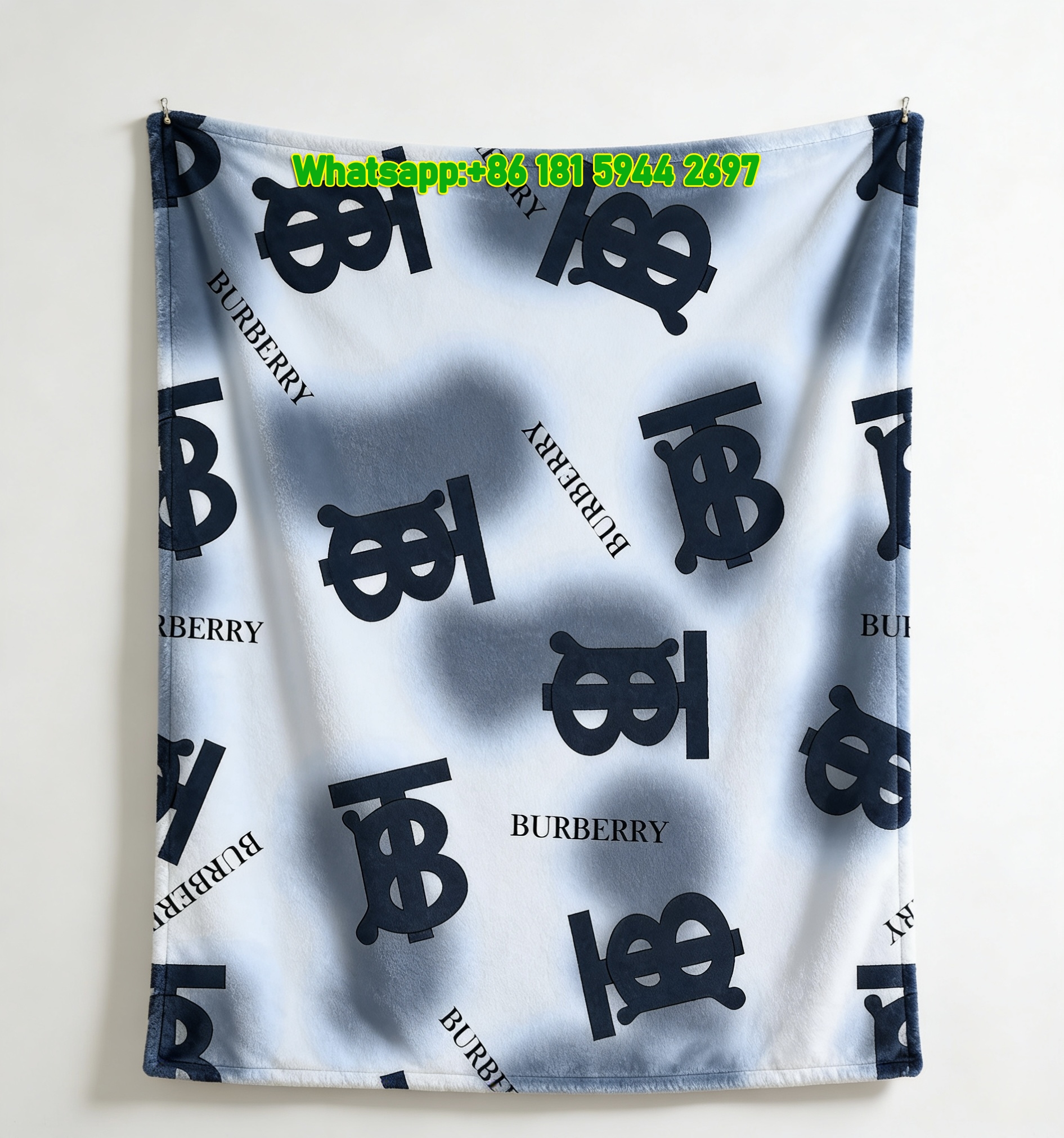 Burberry Flannel Throw Blanket Gradient Monogram Print Sofa Blanket B150